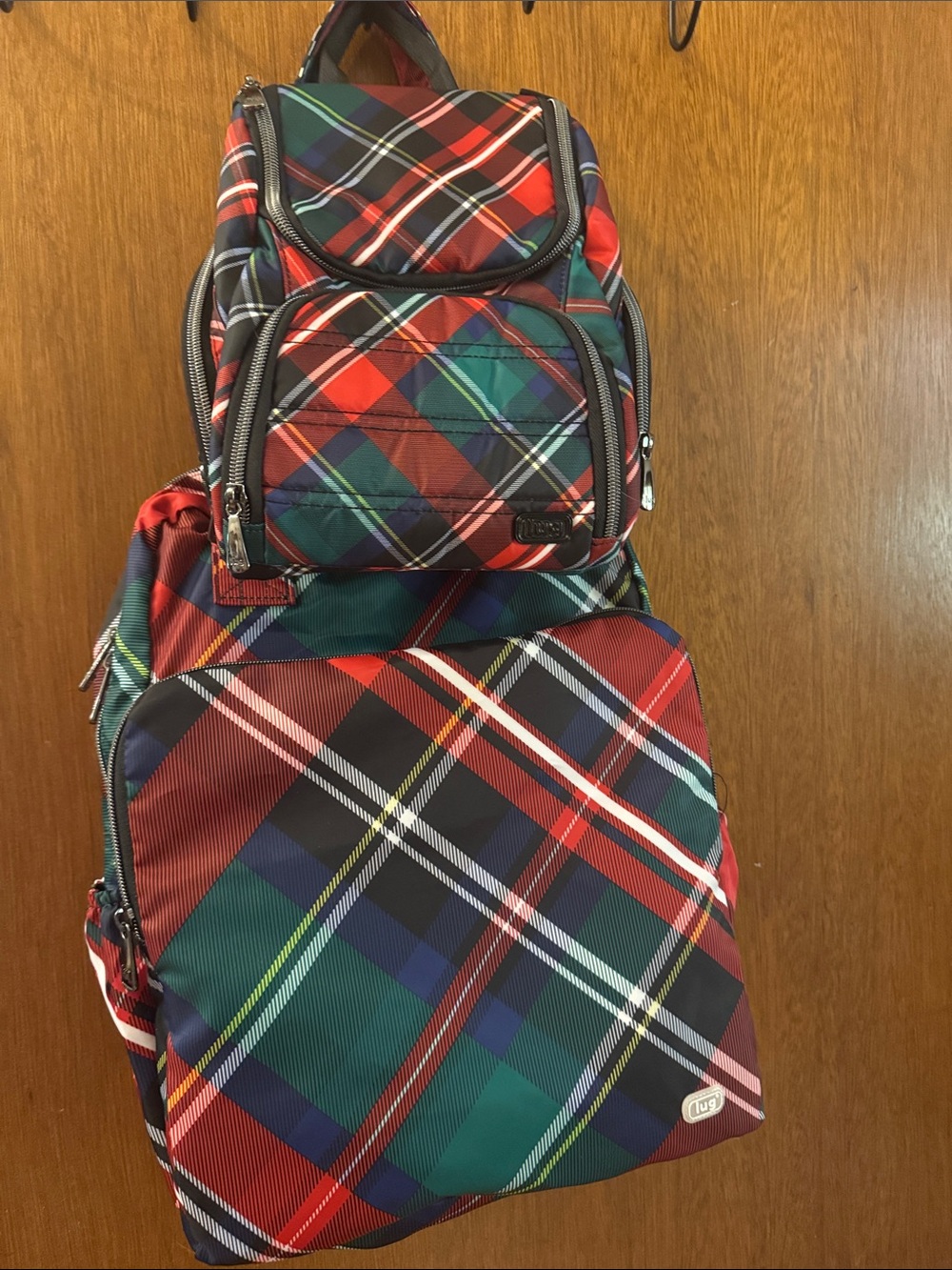 lug Plaid Ranger XL. & Hanging Caddy in Red, Green, Blue and Black